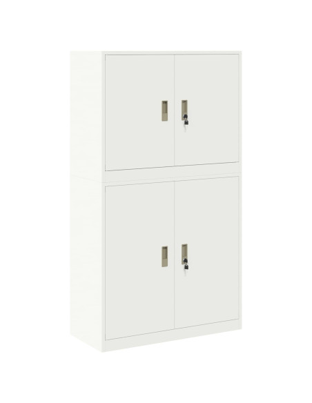 Armadio 2 pz Bianco 90 x 40 x 160 cm Acciaio Bloccabile