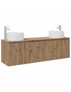 Set di Armadi da Bagno 3 pz Rovere Artigianale 2