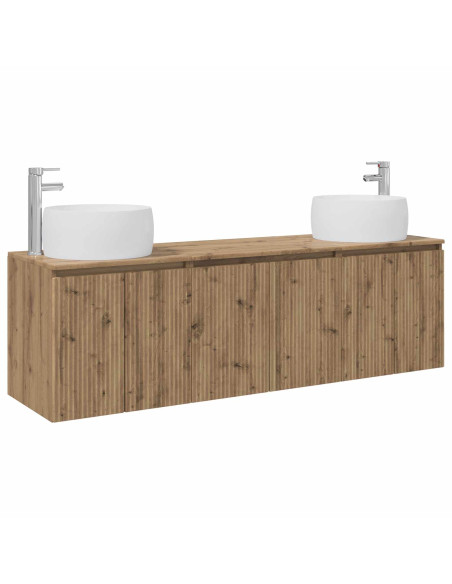 Set di Armadi da Bagno 3 pz Rovere Artigianale