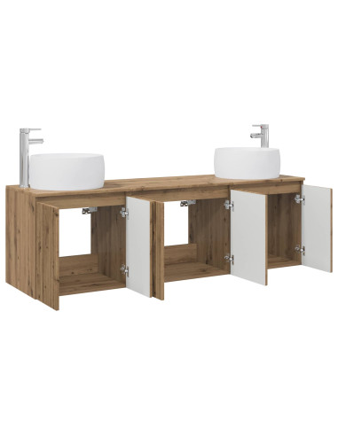 Set di Armadi da Bagno 3 pz Rovere Artigianale