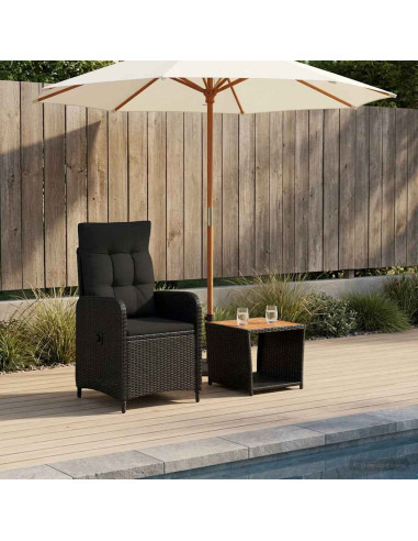 Set Lounge da Giardino 2 pz Nero