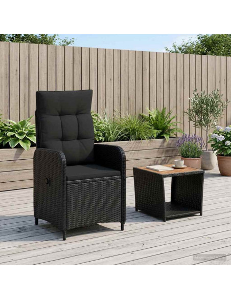 Set Lounge da Giardino 2 pz Nero