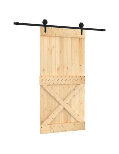 Porta scorrevole Naturale e Nero 100 x 210 cm 2