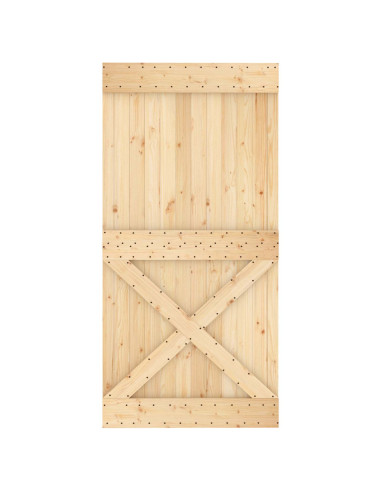 Porta scorrevole Naturale e Nero 100 x 210 cm