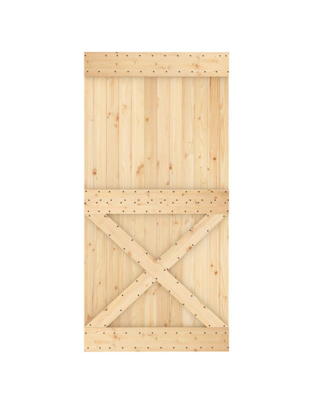 Porta scorrevole Naturale e Nero 100 x 210 cm