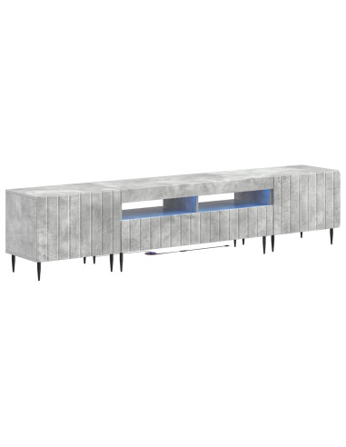 Mobile TV LED a 5 pezzi Grigio Cemento Legno ingegnerizzato