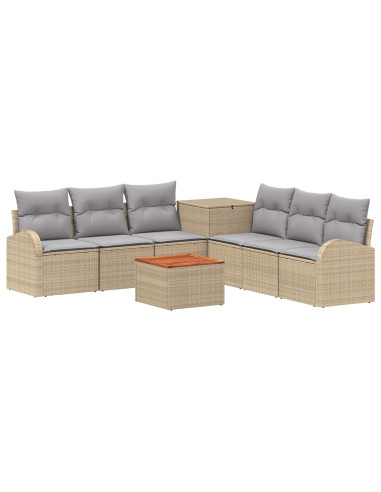 Set di divani 8 pz Beige e Grigio Chiaro