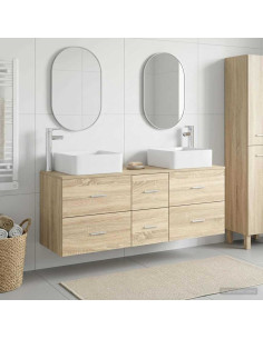 Set di Armadi da Bagno 3 pz Rovere Sonoma 49,5 x 41 x 63 cm