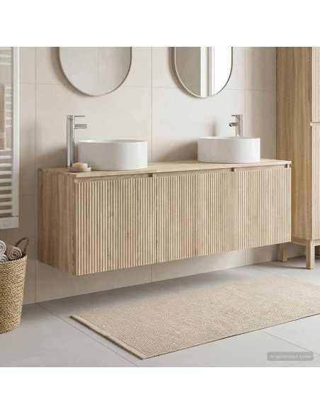 Set di Armadi da Bagno 3 pz Rovere Sonoma 49,5 x 44,5 x 65,5 cm