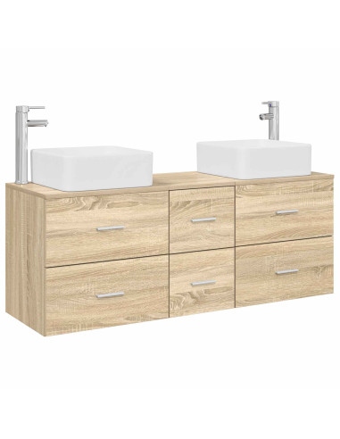 Set di Armadi da Bagno 3 pz Rovere Sonoma 49,5 x 41 x 63 cm