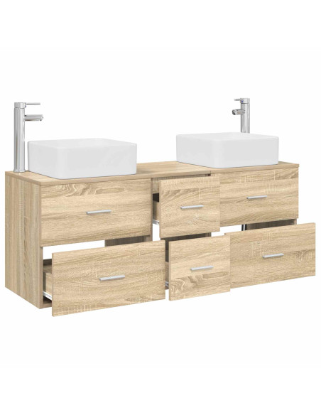 Set di Armadi da Bagno 3 pz Rovere Sonoma 49,5 x 41 x 63 cm
