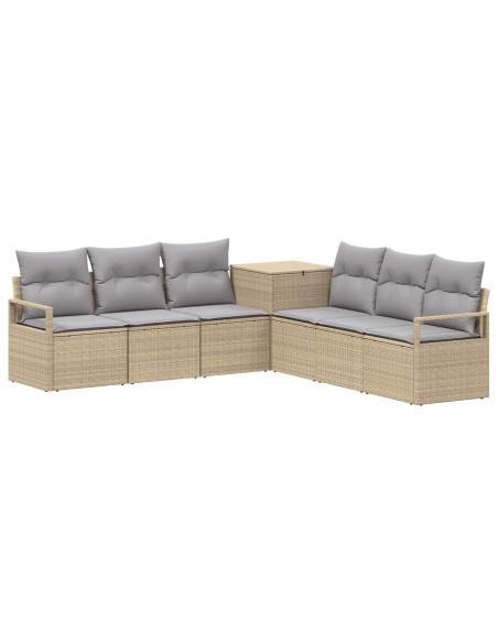 Set di divani 7 pz Beige e Grigio Chiaro