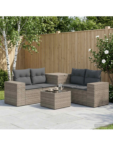 Set di divani 6 pz Grigio e Grigio Scuro