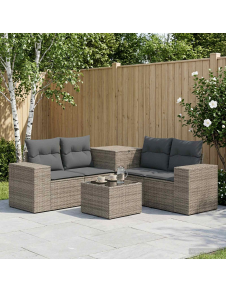 Set di divani 6 pz Grigio e Grigio Scuro
