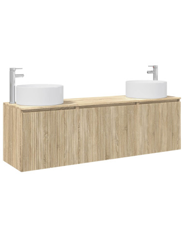 Set di Armadi da Bagno 3 pz Rovere Sonoma 49,5 x 44,5 x 65,5 cm