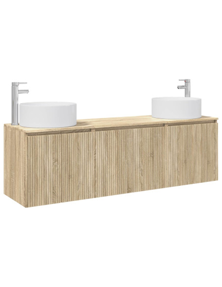 Set di Armadi da Bagno 3 pz Rovere Sonoma 49,5 x 44,5 x 65,5 cm