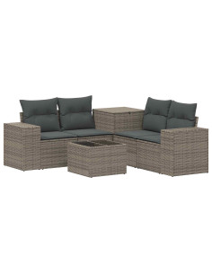 Set di divani 6 pz Grigio e Grigio Scuro 2