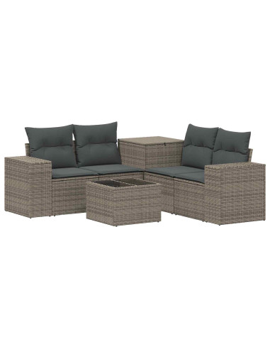 Set di divani 6 pz Grigio e Grigio Scuro