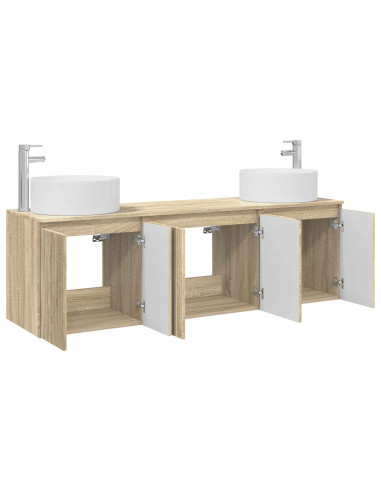 Set di Armadi da Bagno 3 pz Rovere Sonoma 49,5 x 44,5 x 65,5 cm