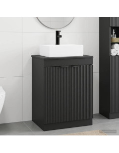Set di mobili per il bagno Nero Legno ingegnerizzato