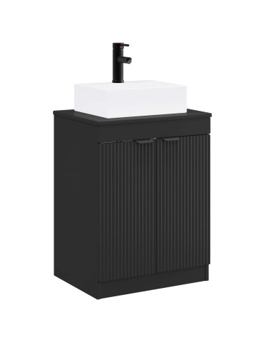 Set di mobili per il bagno Nero Legno ingegnerizzato