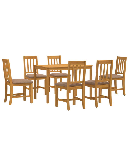 Set da pranzo 7 pz Grigio Legno di Quercia Massello