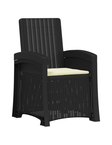 Set da Pranzo per Giardino 7 pz Antracite e Crema PP