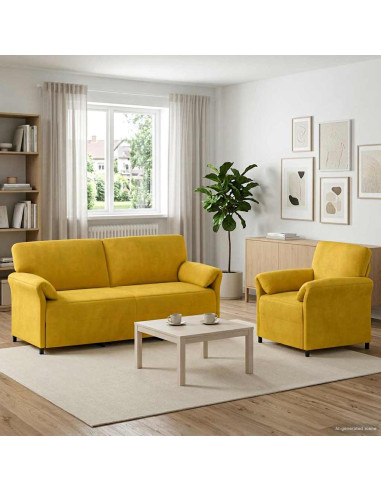 Set di divani 2 pz Giallo Velluto
