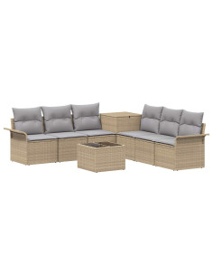 Set di divani 8 pz Beige e Grigio Chiaro 2