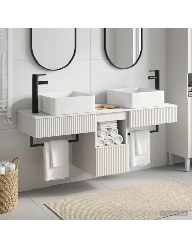 Set di Armadi da Bagno 3 pz Bianco Lucido 53 x 35 x 39 cm