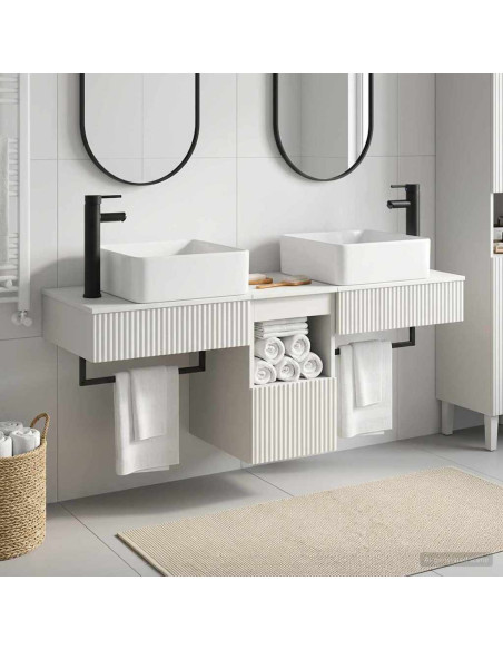 Set di Armadi da Bagno 3 pz Bianco Lucido 53 x 35 x 39 cm