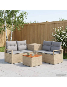 Set di divani 6 pz Beige e Grigio Chiaro