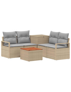 Set di divani 6 pz Beige e Grigio Chiaro 2