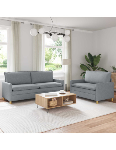 Set di divani 2 pz Grigio chiaro Tessuto