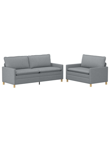 Set di divani 2 pz Grigio chiaro Tessuto