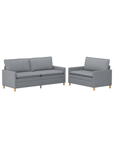 Set di divani 2 pz Grigio chiaro Tessuto