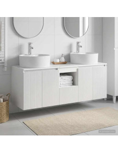 Set di Armadi da Bagno 3 pz Bianco Lucido 49,5 x 44,5 x 65 cm
