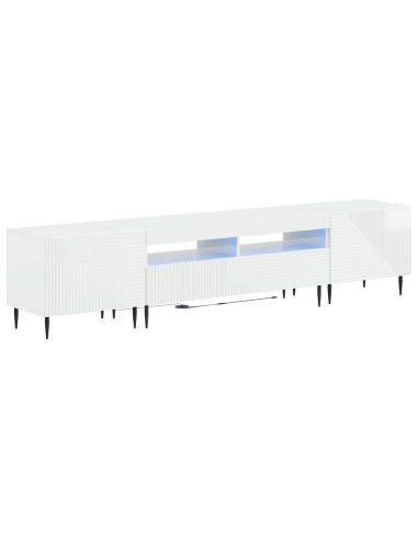 Mobile TV LED a 3 pezzi Bianco Lucido Legno ingegnerizzato