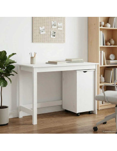 Set di Scrivania e Armadietto 2 pz Bianco