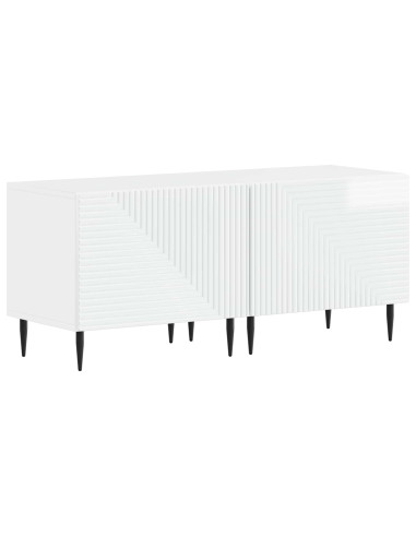 Mobile TV LED a 3 pezzi Bianco Lucido Legno ingegnerizzato