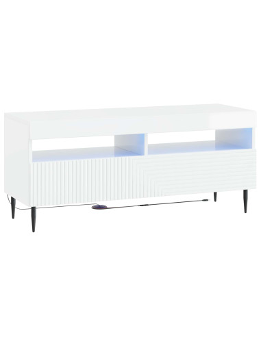 Mobile TV LED a 3 pezzi Bianco Lucido Legno ingegnerizzato