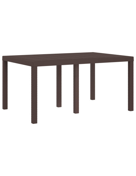 Set da Pranzo per Giardino 5 pz Marrone e Crema PP