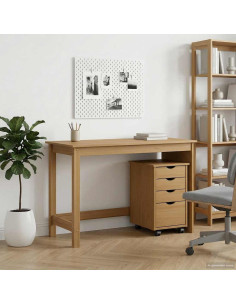 Set di Scrivania e Armadietto 2 pz Marrone Miele