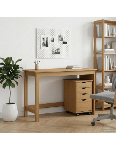 Set di Scrivania e Armadietto 2 pz Marrone Miele