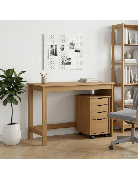 Set di Scrivania e Armadietto 2 pz Marrone Miele