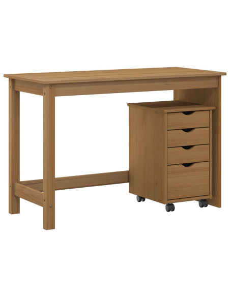 Set di Scrivania e Armadietto 2 pz Marrone Miele