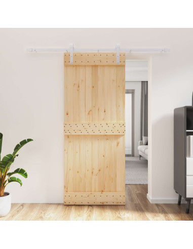 Porta scorrevole Naturale e Bianco 85 x 210 cm