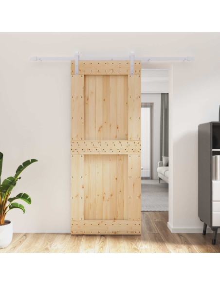Porta scorrevole Naturale e Bianco 85 x 210 cm