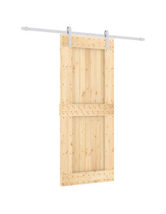 Porta scorrevole Naturale e Bianco 85 x 210 cm 2