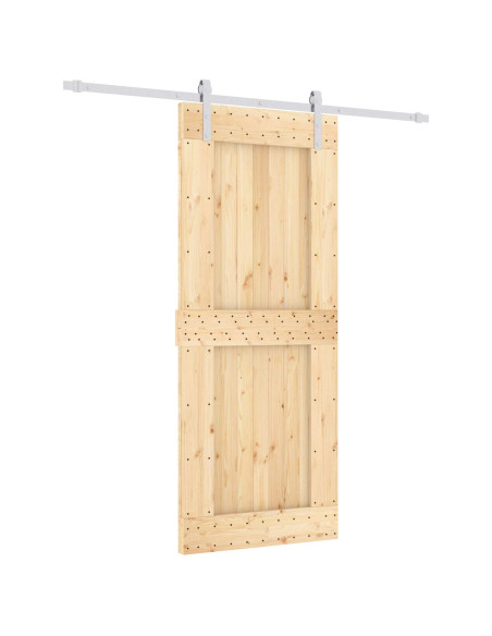 Porta scorrevole Naturale e Bianco 85 x 210 cm